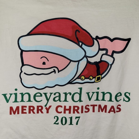 Vineyard Vines Merry Christmas 2017 Long Sleeve Santa Shirt Size XS Extra Small - Picture 5 of 8